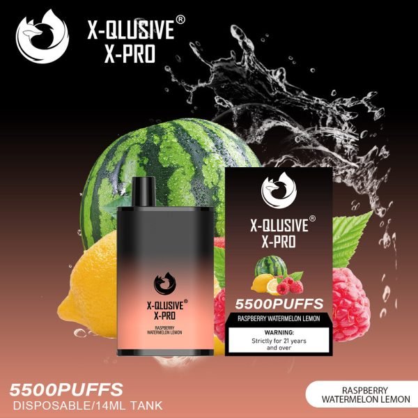 X-QLUSIVE X-PRO RASPBERRY WATERMELON LEMON  – 5500 PUFFS