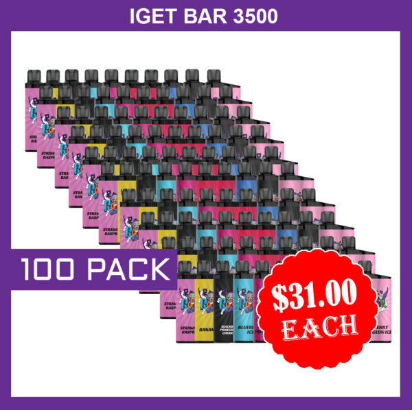 IGET BAR – 3500 PUFFS  – 100 PACK