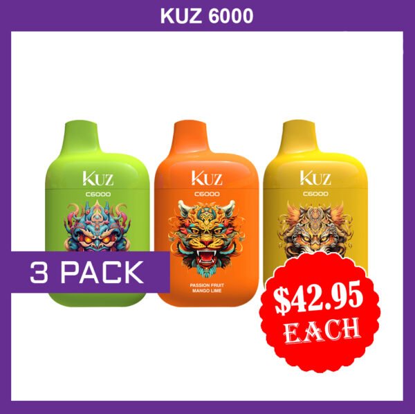 KUZ – 6000 PUFFS - 3 PACK