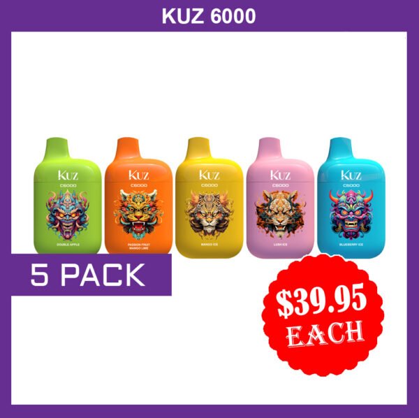 KUZ – 6000 PUFFS -  5 PACK