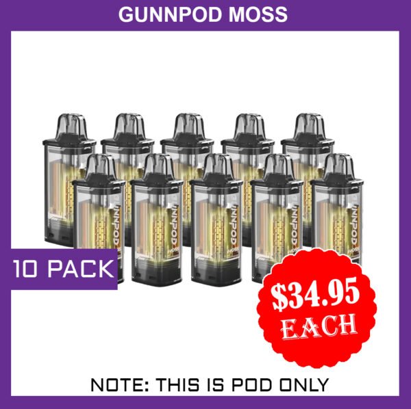 GUNNPOD MOSS - 10 PACK - 8000 PUFFS - POD ONLY