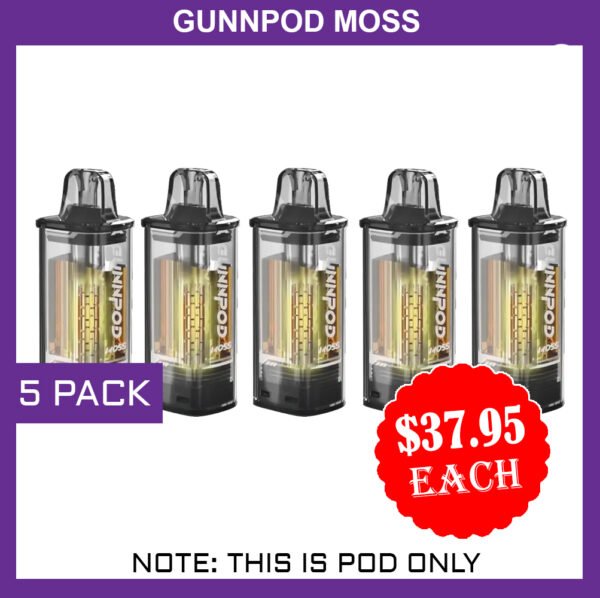 GUNNPOD MOSS - 5 PACK - 8000 PUFFS - POD ONLY