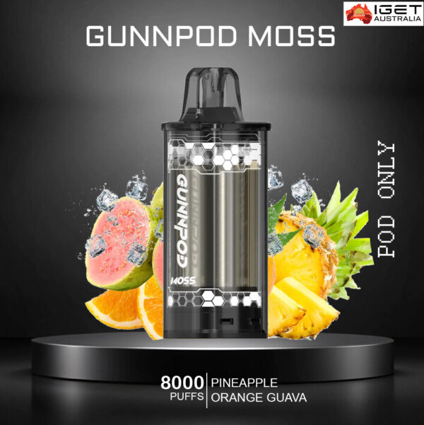 GUNNPOD MOSS - PINEAPPLE ORANGE GUAVA - 8000 PUFFS - POD ONLY