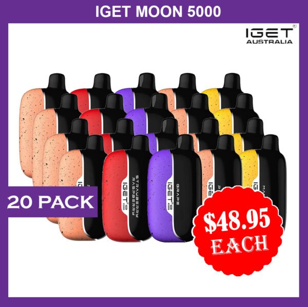 IGET MOON 5000 PUFFS - 20 PACK