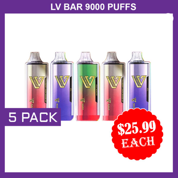 LV BAR - 9000 PUFFS - 5 PACK