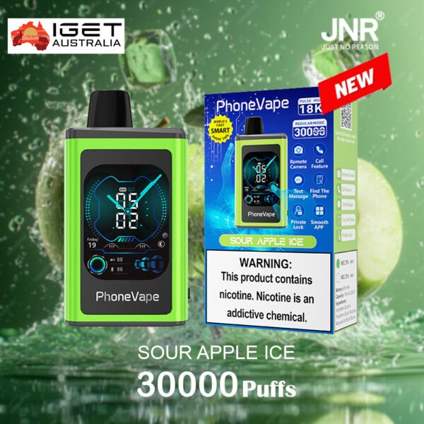 JNR PhoneVape SOUR APPLE ICE - 30000 PUFFS