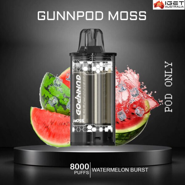 GUNNPOD MOSS - WATERMELON BURST  - 8000 PUFFS - POD ONLY